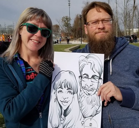 Switchyard Park Caricature Gig with Big Bounce Fun House Rentals